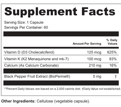 Supplement Facts for Radiant Veil