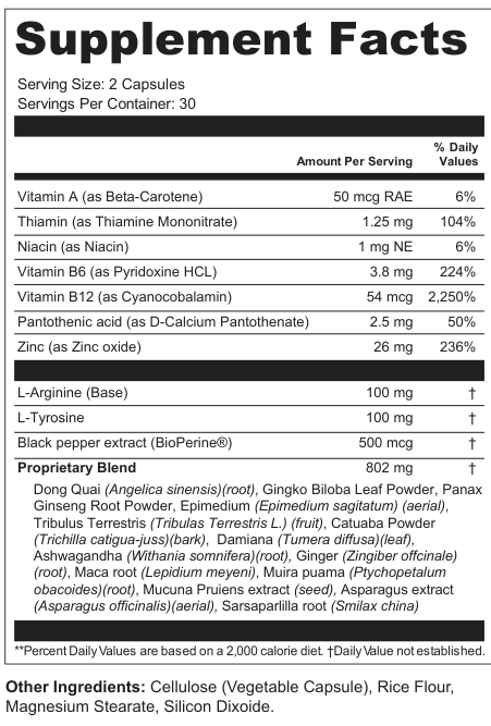 Supplement Facts for Emberwave