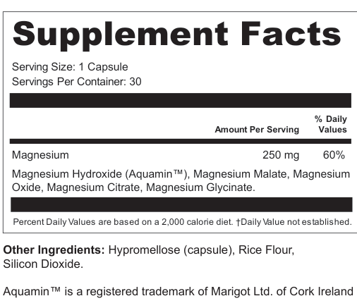 Supplement Facts for Mineral Arc